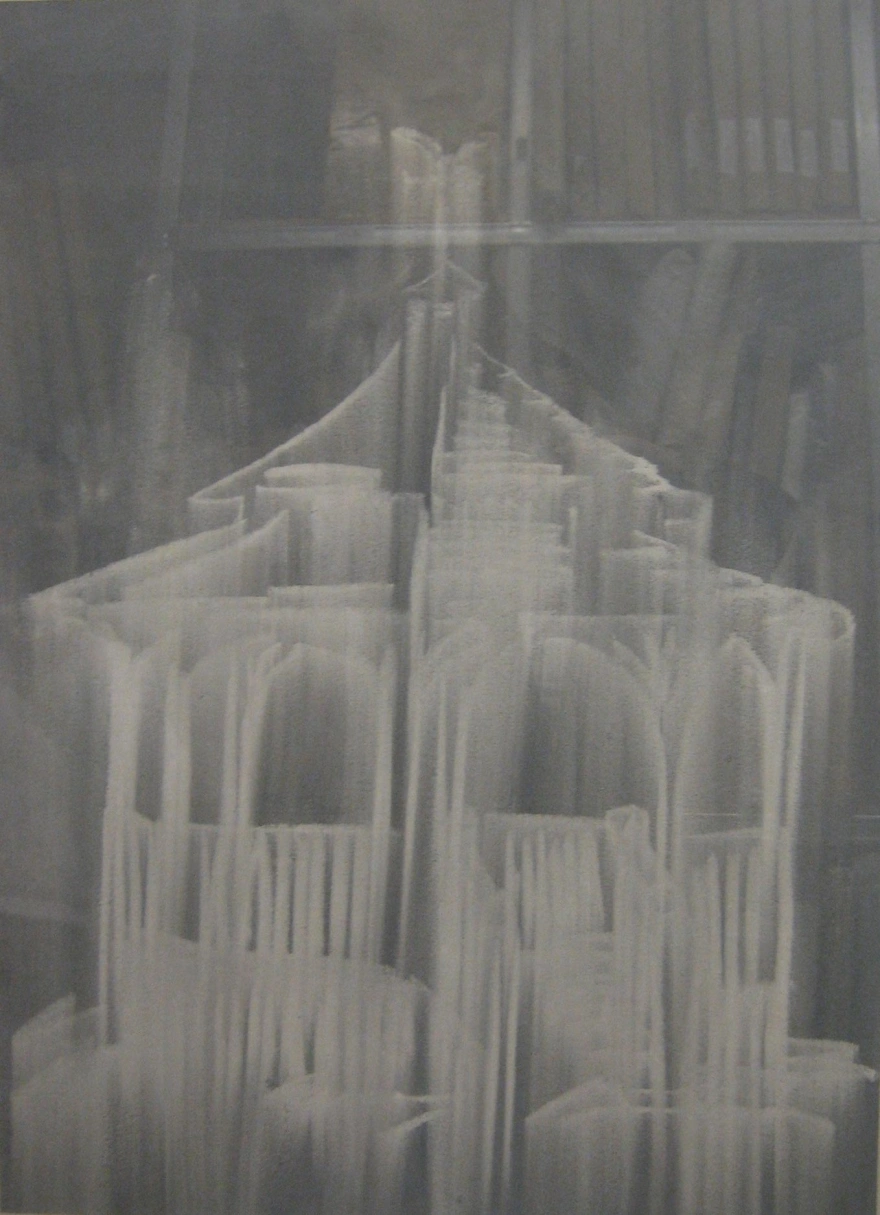 Erasure Series (white washed drawings) #6 by GARY SIMMONS