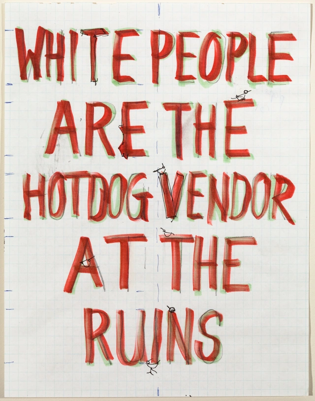 White People Are the Hotdog Vendor at the Ruins by WILLIAM POPE.L