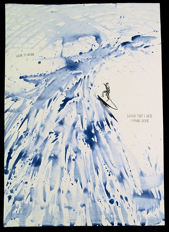 No Title (Wine to Noah) by Raymond Pettibon